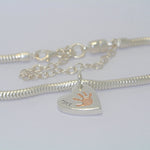 Handprint Bracelet Charm Heart with Rose Gold - Little Fingers 'n' Toes
