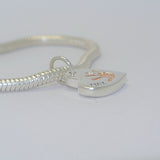 Handprint Bracelet Charm Heart with Rose Gold - Little Fingers 'n' Toes