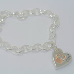 Handprint Bracelet Charm Heart with Rose Gold - Little Fingers 'n' Toes