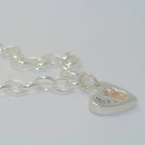 Handprint Bracelet Charm Heart with Rose Gold - Little Fingers 'n' Toes
