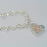 Handprint Bracelet Charm Heart with Rose Gold - Little Fingers 'n' Toes
