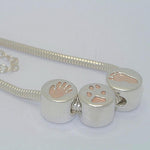 Handprint bracelet Circle Bead with Rose Gold - Little Fingers 'n' Toes