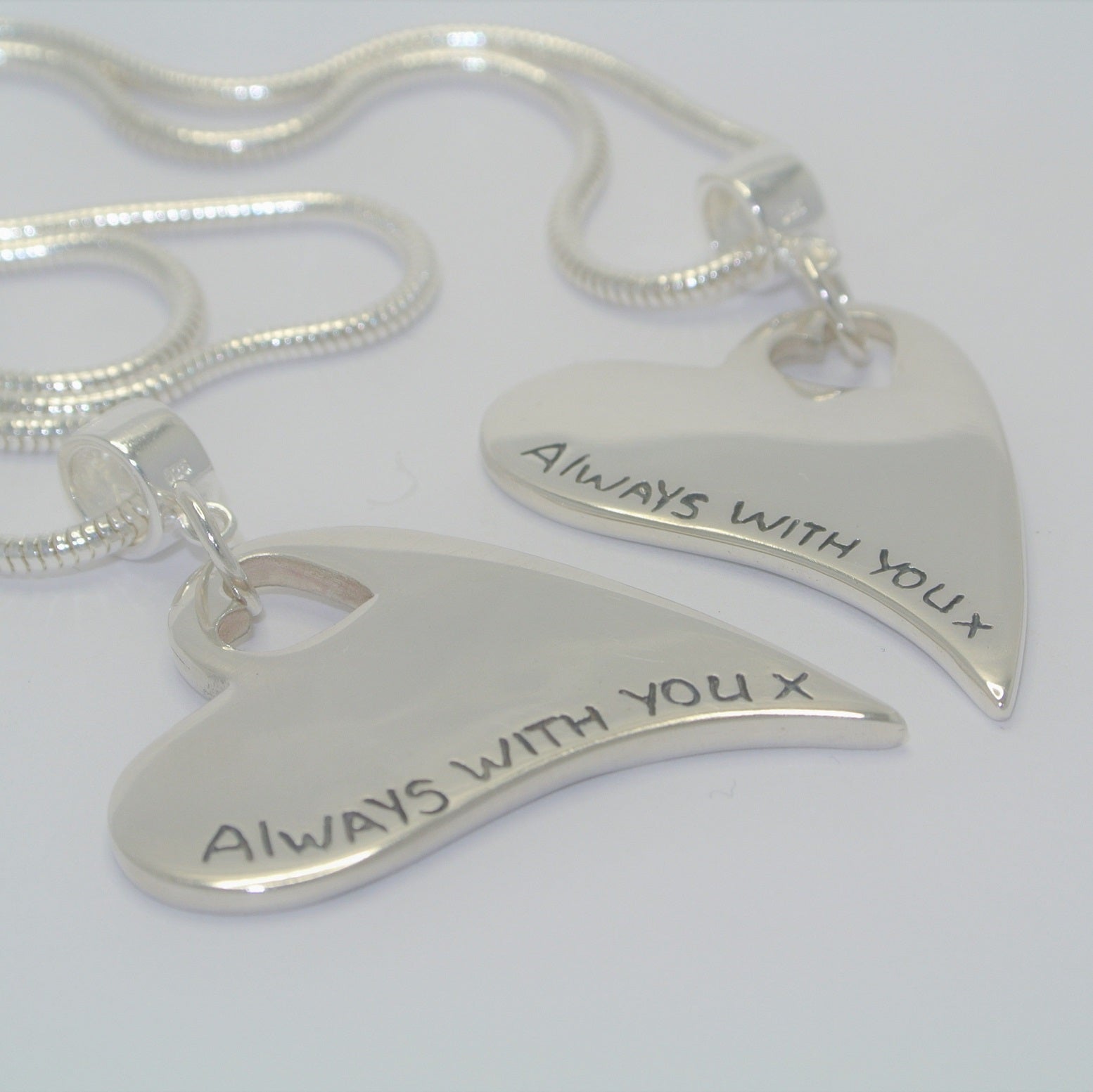 Wavy Heart Handprint Necklace – Rose Gold & Sterling Silver Personalised Jewellery - Little Fingers 'n' Toes