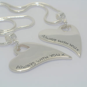 Wavy Heart Handprint Necklace – Rose Gold & Sterling Silver Personalised Jewellery - Little Fingers 'n' Toes