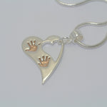 Wavy Heart Handprint Necklace – Rose Gold & Sterling Silver Personalised Jewellery - Little Fingers 'n' Toes