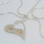 Wavy Heart Handprint Necklace – Rose Gold & Sterling Silver Personalised Jewellery - Little Fingers 'n' Toes