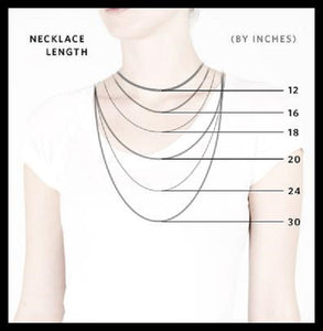 necklace length guide for handprint necklace