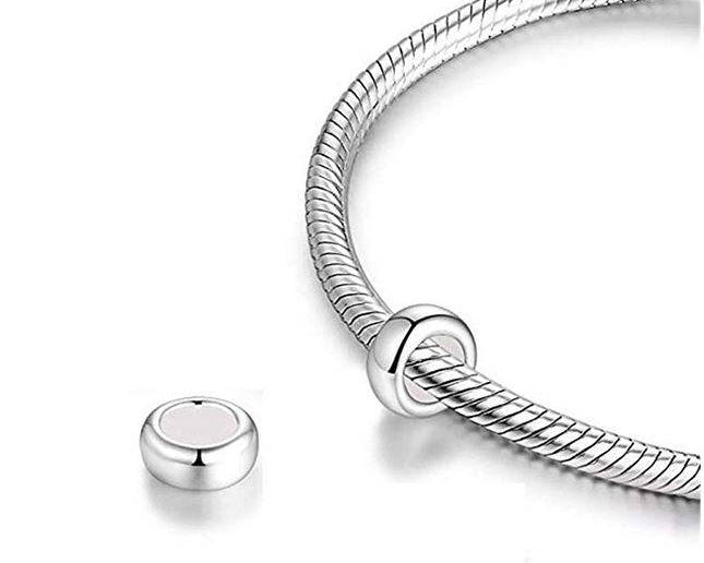 Pair of Silver Stopper Beads for Fingerprint Jewellery - Little Fingers 'n' Toes